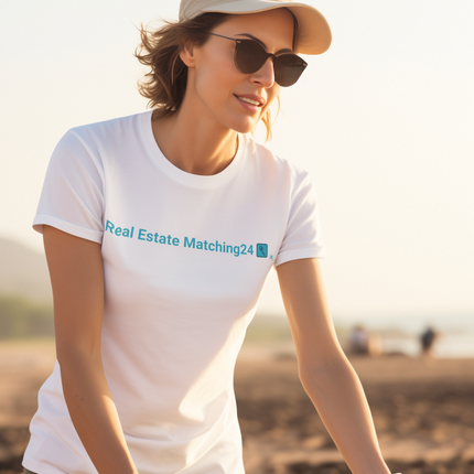 Unisex organic cotton t-shirt with Real Estate Matching24 Logo