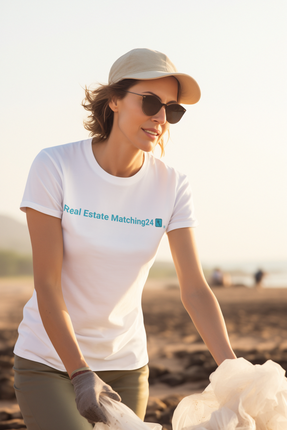 Unisex organic cotton t-shirt with Real Estate Matching24 Logo
