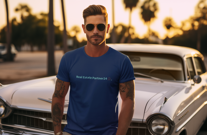 Denim T-Shirt with Real Estate Partner24 Logo