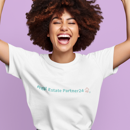 Unisex organic cotton t-shirt with Real Estate Partner24 Logo