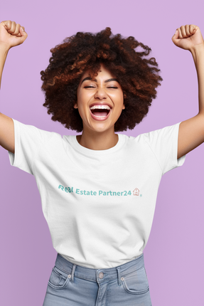 Unisex organic cotton t-shirt with Real Estate Partner24 Logo