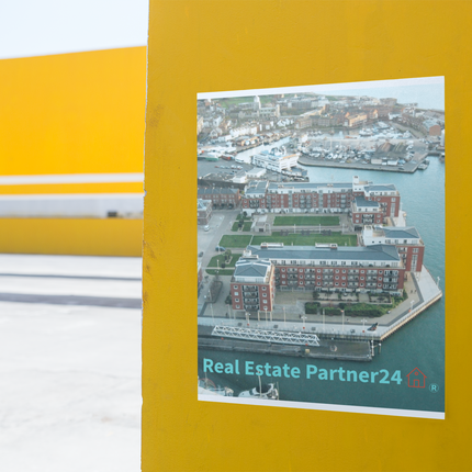 Nice City Poster with realestatepartner24 with house Logo