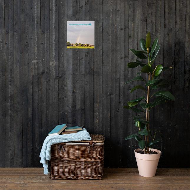 The Rainbow Sinari Thin canvas with Real Estate Matching24 Logo
