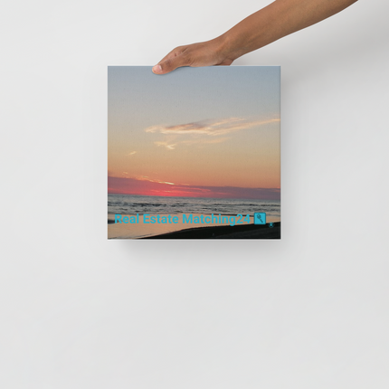 Sunset Sinari Thin canvas with Real Estate Matching24 Logo