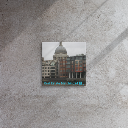 St. Paul's Cathedral Thin canvas with Real Estate Matching24 Logo