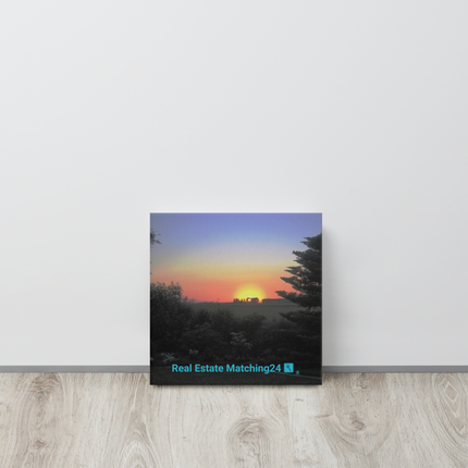 Beautiful Sunset Sinari Thin canvas with realestatematching24 with key Logo