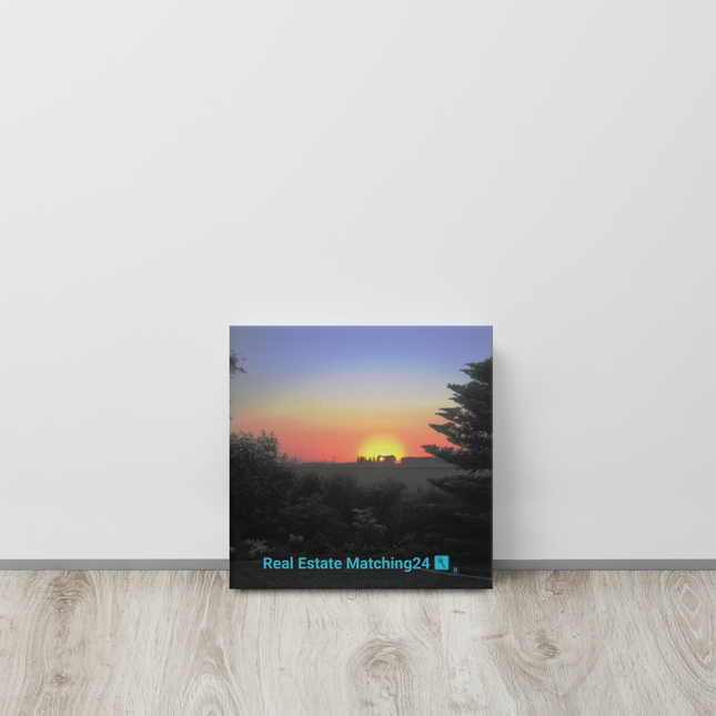 Beautiful Sunset Sinari Thin canvas with realestatematching24 with key Logo