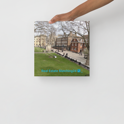 Beautiful Park Thin canvas with realestatematching24 with key Logo