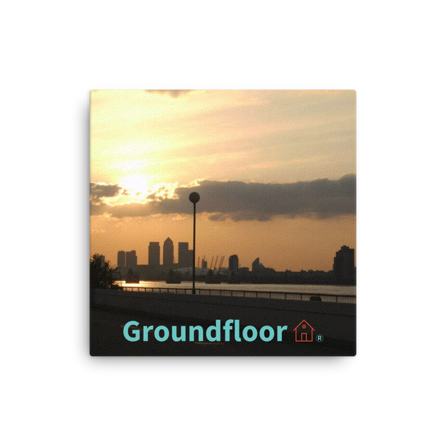 Majestic Sunset Thin canvas with Groundfloor with House Logo