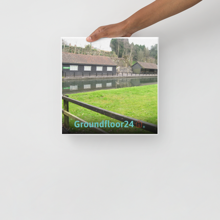 Lakeside Serenity Thin canvas with Groundfloor24 with House Logo