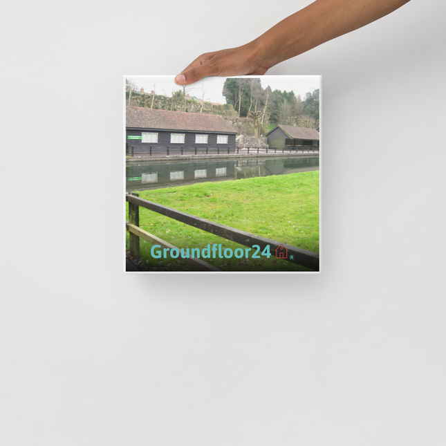 Lakeside Serenity Thin canvas with Groundfloor24 with House Logo