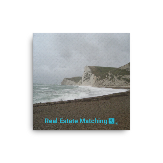 Waves and Sand Thin canvas with realestatematching with key Logo