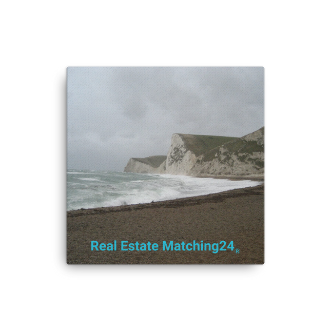 Waves and Sand Thin canvas with realestatematching24 without key Logo