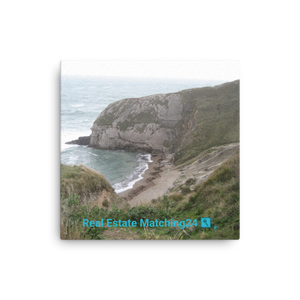 Sea & Hills Thin canvas with realestatematching24 with key Logo