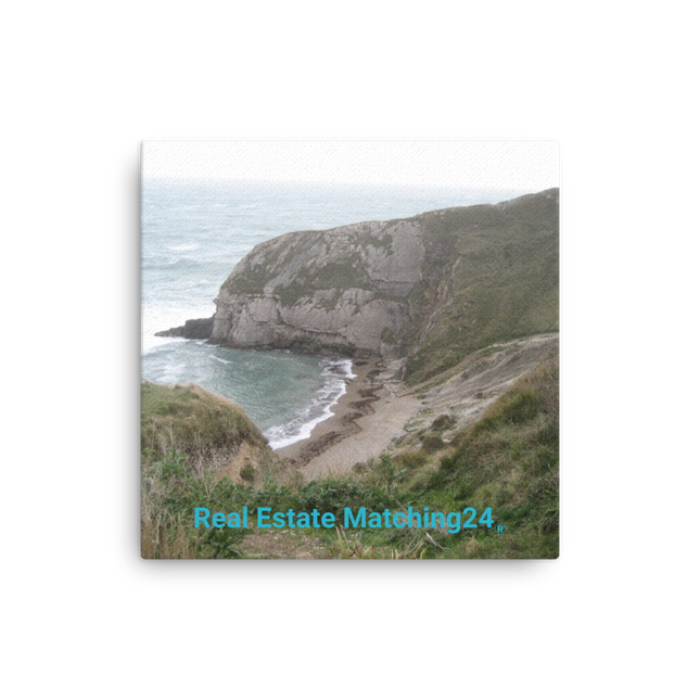 Sea & Hills Thin canvas with realestatematching24 without key Logo