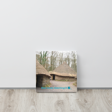 Village Charm Thin canvas with realestatematching24 with key Logo