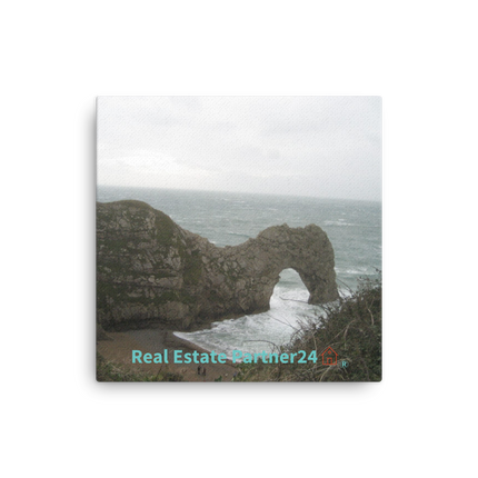 Coastal Escape Thin canvas with realestatepartner24 with house Logo