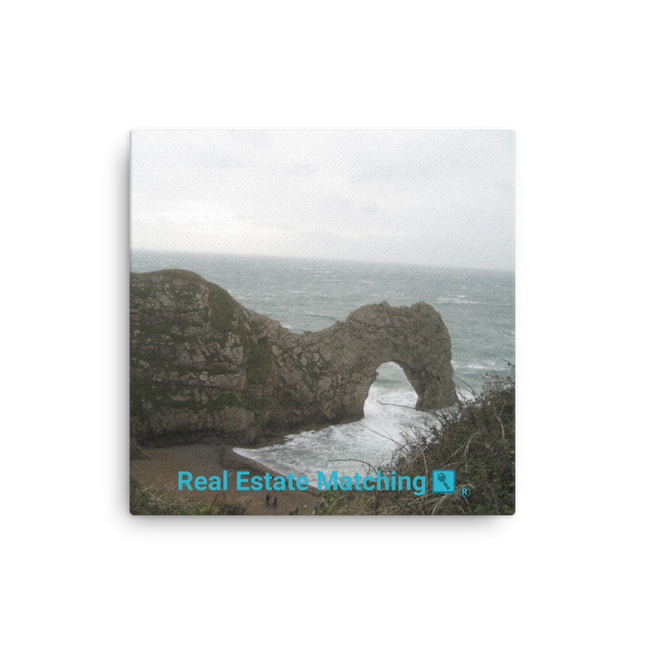 Coastal Escape Thin canvas with realestatematching with key Logo