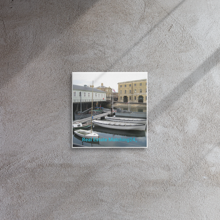 Boat on Water Thin canvas with realestatematching24 without key Logo