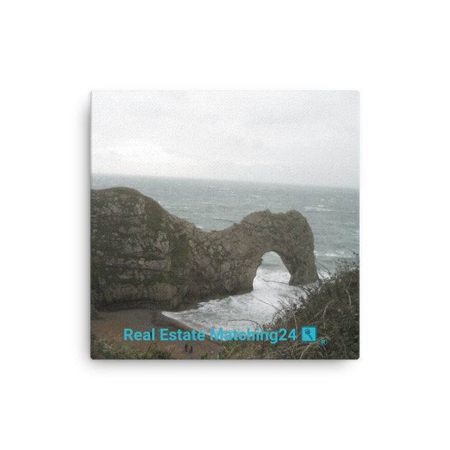 Coastal Escape Thin canvas with realestatematching24 with key Logo