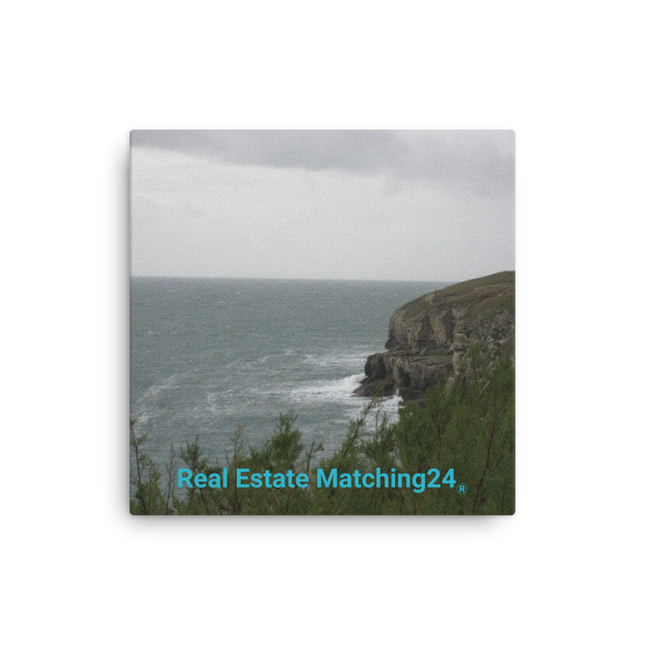 Seaside Serenity Thin canvas with realestatematching24 without key Logo