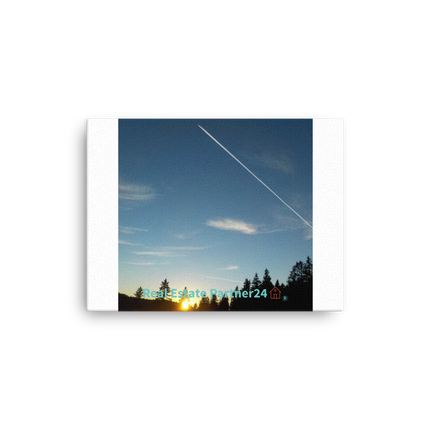 Attractive Sunset Sinari Thin canvas with realestatepartner24 with house Logo