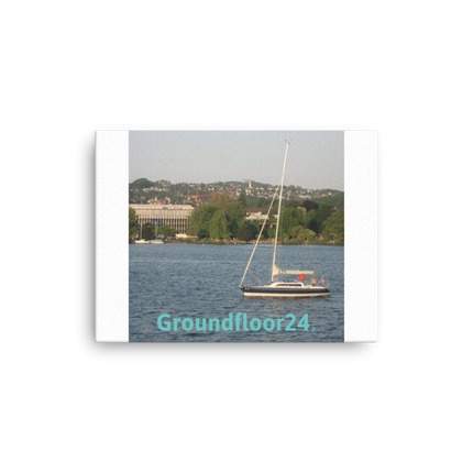 Boat on the River Thin canvas with Groundfloor24 without House Logo