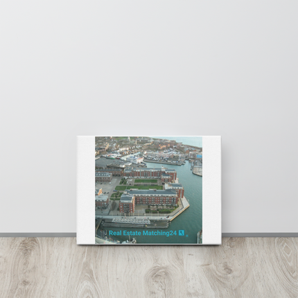Nice City Thin canvas with realestatematching24 with key Logo