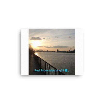 Awesome River View Thin canvas with realestatematching24 with key Logo