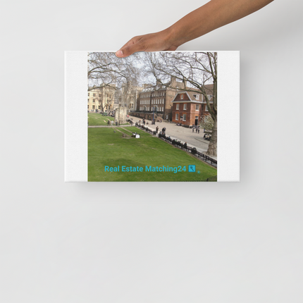 Beautiful Park Thin canvas with realestatematching24 with key Logo