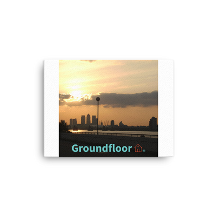 Majestic Sunset Thin canvas with Groundfloor with House Logo