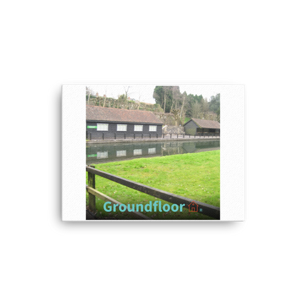 Lakeside Serenity Thin canvas with Groundfloor with House Logo