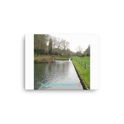 Lakeside Beauty Thin canvas with realestatepartner24 with house Logo