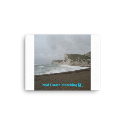 Waves and Sand Thin canvas with realestatematching with key Logo