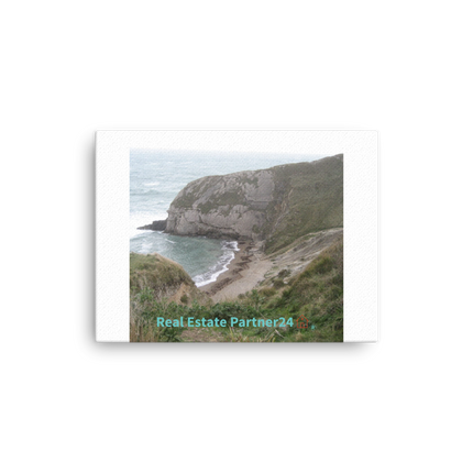 Sea & Hills Thin canvas with realestatepartner24 with house Logo