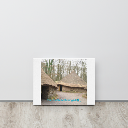 Village Charm Thin canvas with realestatematching24 with key Logo