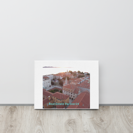 Roof Sunset View Thin canvas with realestatepartner24 with house Logo