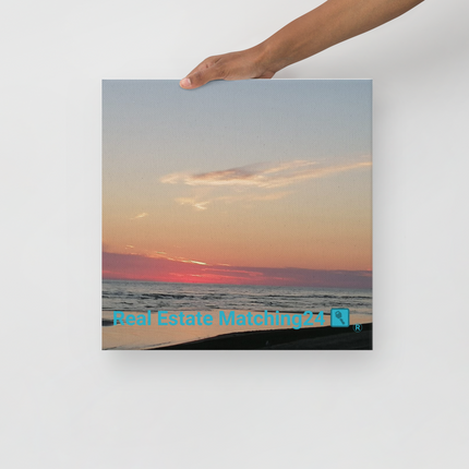 Sunset Sinari Thin canvas with Real Estate Matching24 Logo