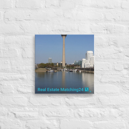 Lovely Sinari Thin canvas with Real Estate Matching24 Logo