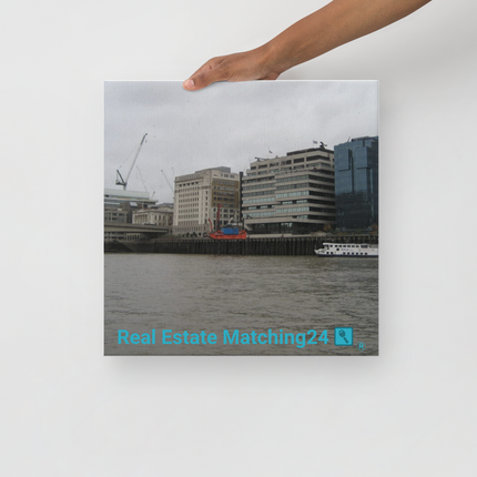 Beautiful Place Thin canvas with Real Estate Matching24 Logo