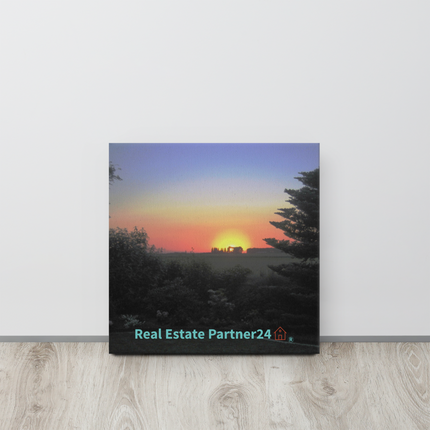 Beautiful Sunset Sinari Thin canvas with realestatepartner24 with house Logo