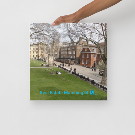 Beautiful Park Thin canvas with realestatematching24 with key Logo