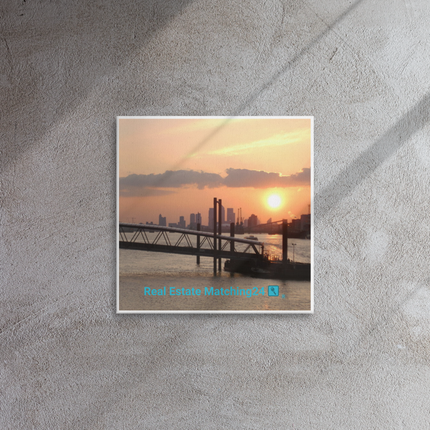 Evening Glow Thin canvas with realestatematching24 with key Logo