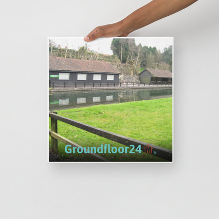 Lakeside Serenity Thin canvas with Groundfloor24 with House Logo