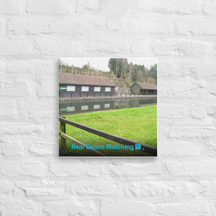 Lakeside Serenity Thin canvas with realestatematching with key Logo