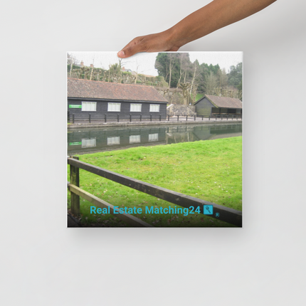 Lakeside Serenity Thin canvas with realestatematching24 with key Logo