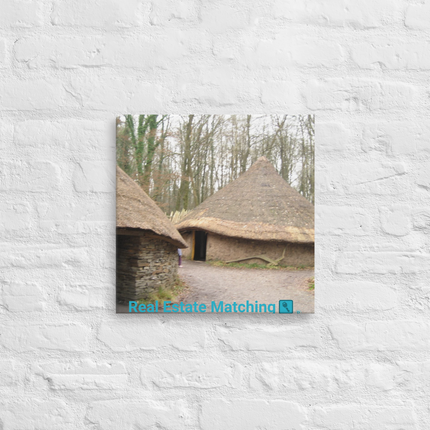 Village Charm Thin canvas with realestatematching with key Logo