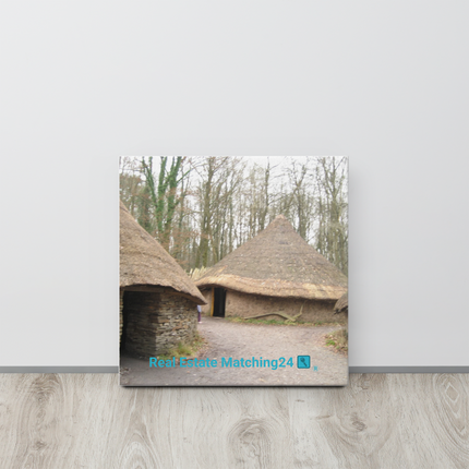 Village Charm Thin canvas with realestatematching24 with key Logo