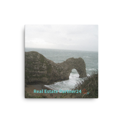 Coastal Escape Thin canvas with realestatepartner24 with house Logo