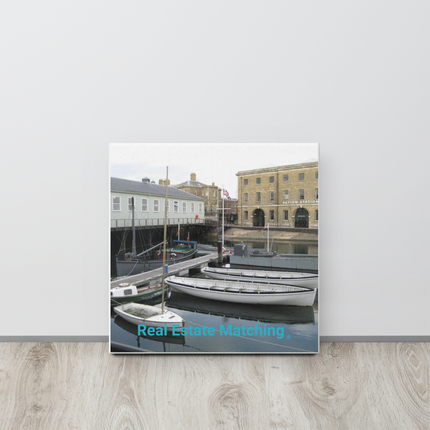Boat on Water Thin canvas with realestatematching without key Logo